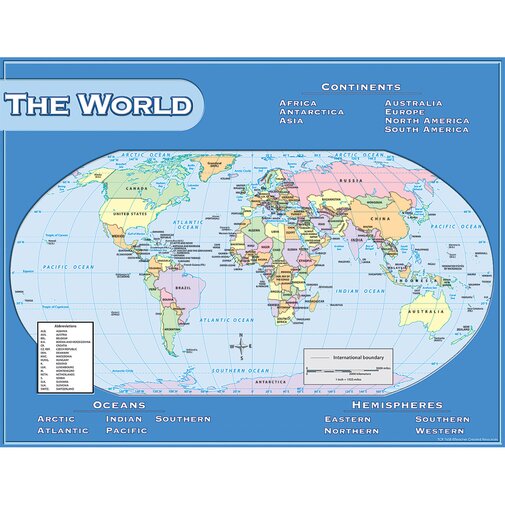 teacher created resources world map chart 17x22 reviews